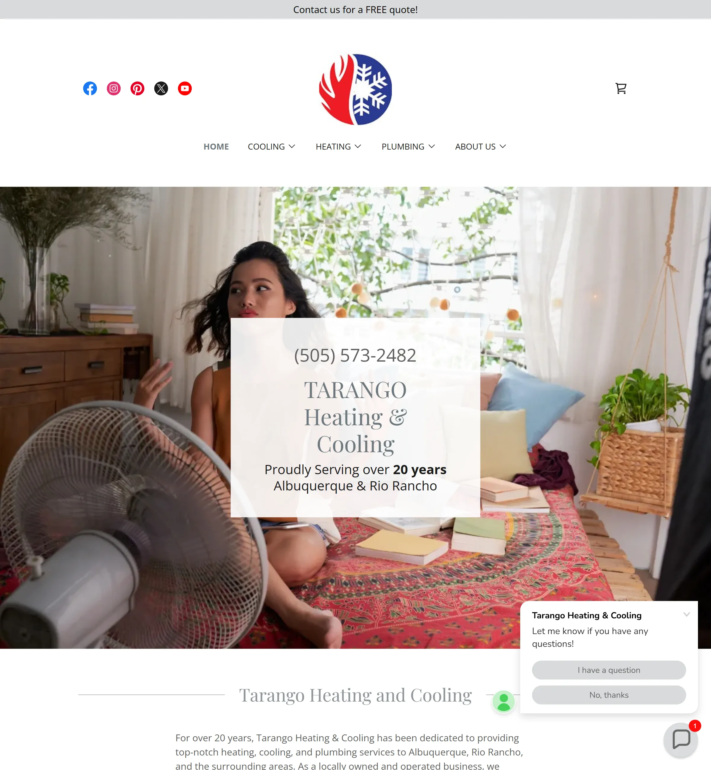 Tarango HVAC website